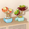 Compatible with lego bricks, succulent handmade flower pot, small particle children's educational assembly desktop ornament model gift