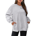 women's relaxed fit crewneck sweatshirt - autumn/winter casual top, european & american street style
