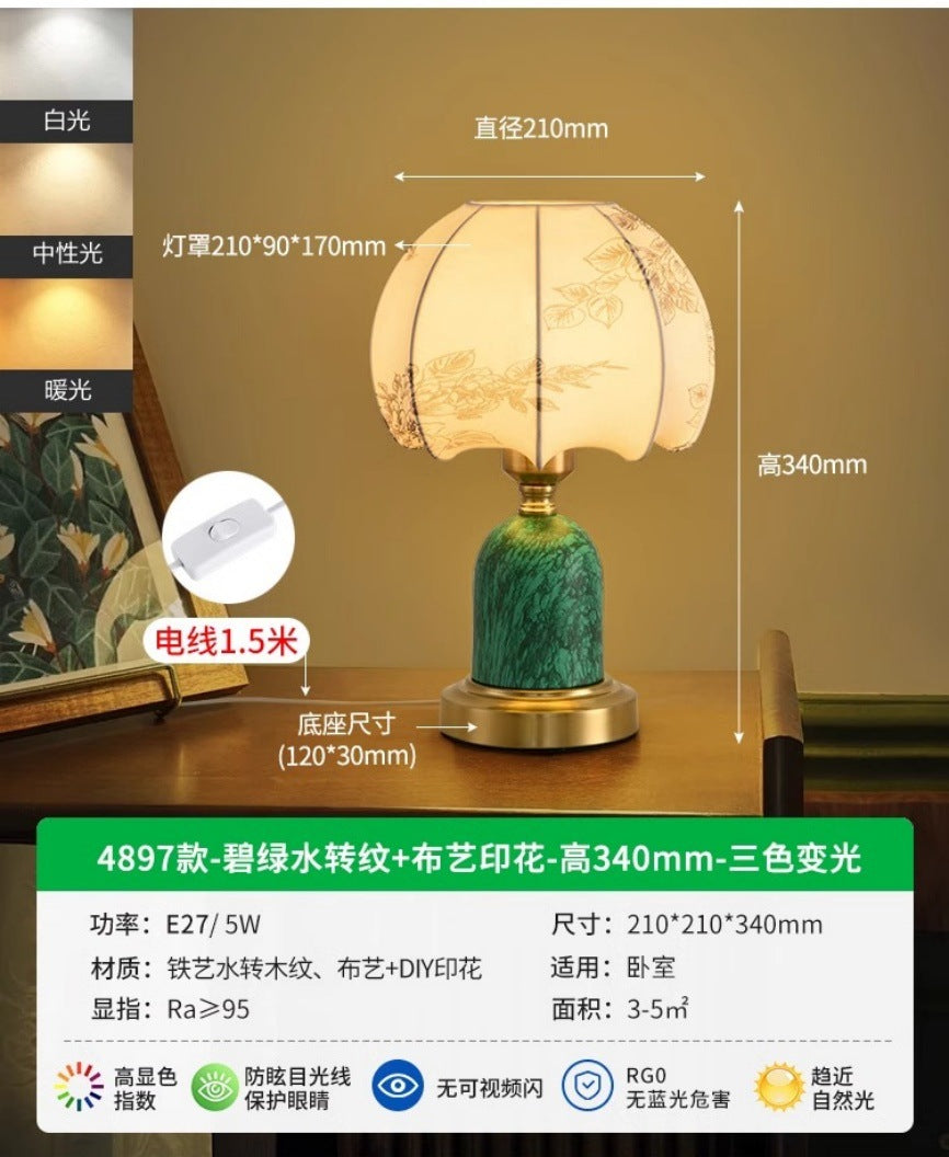 Table lamp 2025 new living room study decoration creative French retro atmosphere bedroom bedside night light 1