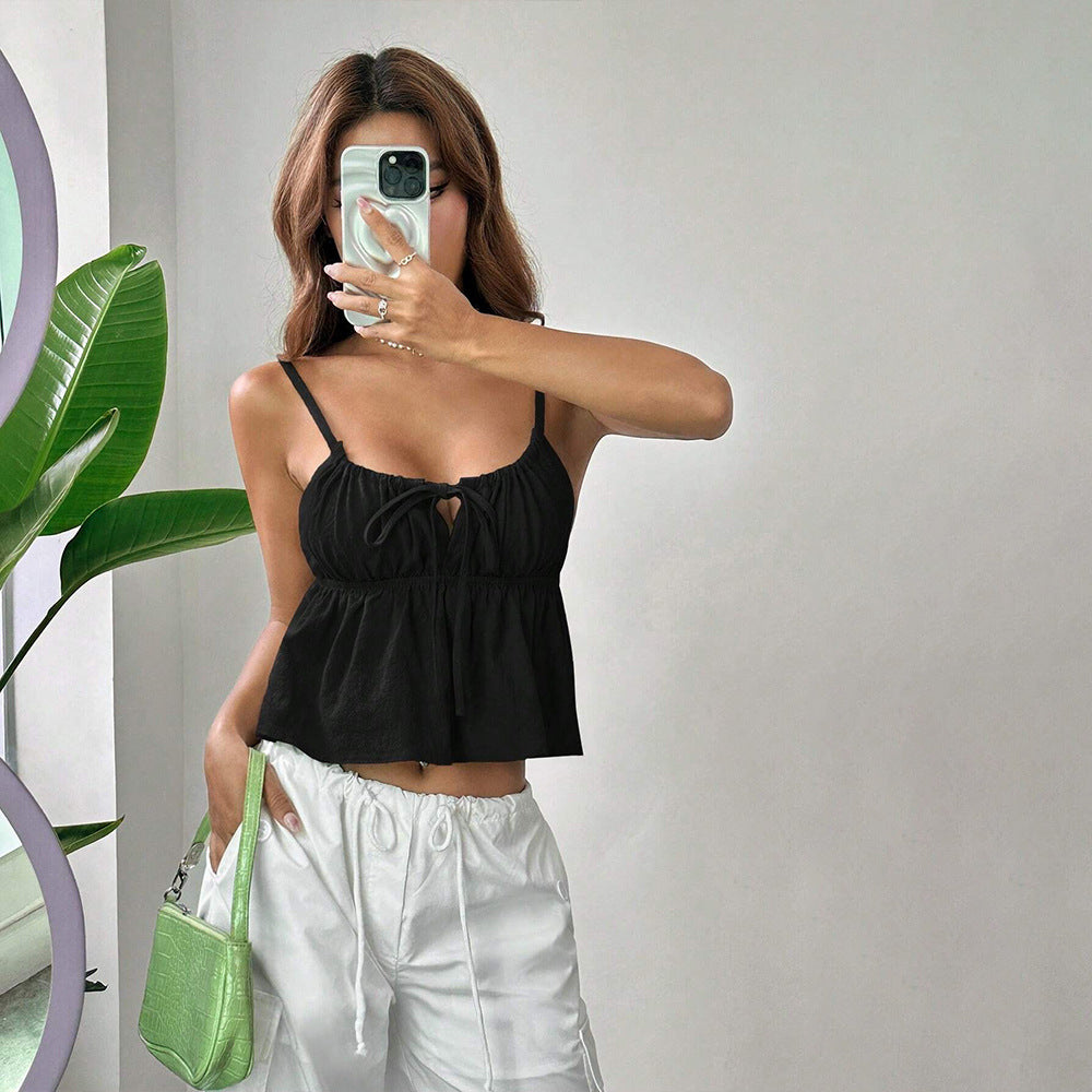 Silmshort vest suspender  sleeveless outer weartops female fashionsummernew arrivallace lace suspender
