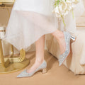 Pointed-toe wedding shoes for women, new 2023 collection: bridal shoes, suitable for everyday wear, bridesmaid shoes, french crystal shoes