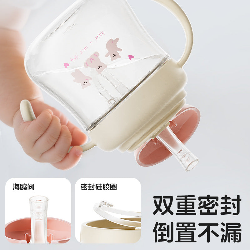 Baohui tritan flip-top sippy cup straw bottle - direct drinking cup for toddlers and babies aged 1-3+