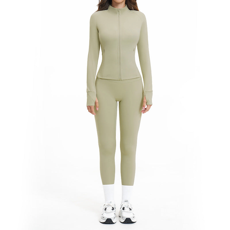 brushed new arrival yoga suit silmslimming look quick-drying fitness clothes outdoor running sports suit for women 4520