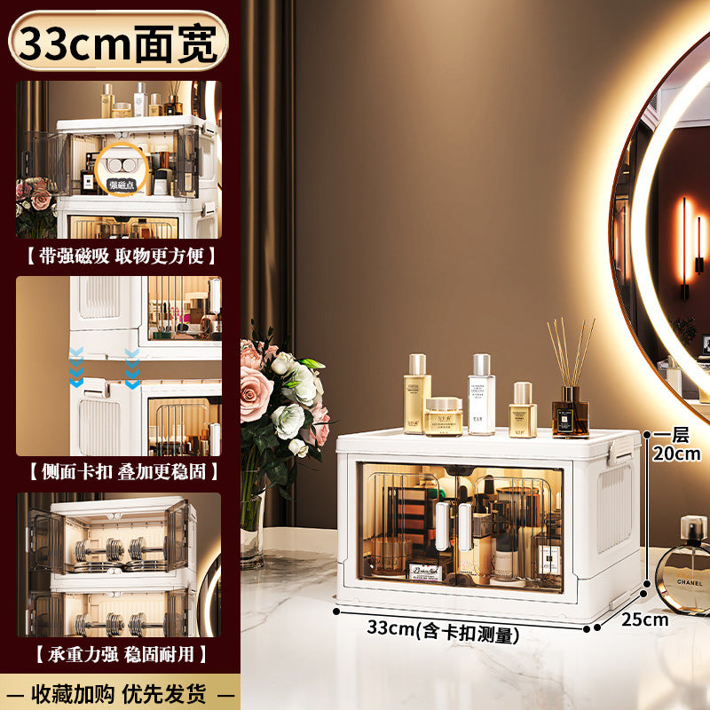 33-75 Plastic cosmetics cabinet storage storage box, folding transparent storage cabinet finishing multi-layer, starting from one piece for approval