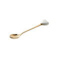 Luxury ceramic spoon stainless steel coffee spoon afternoon tea cake dessert spoon cross-border high-value small fork soup spoon