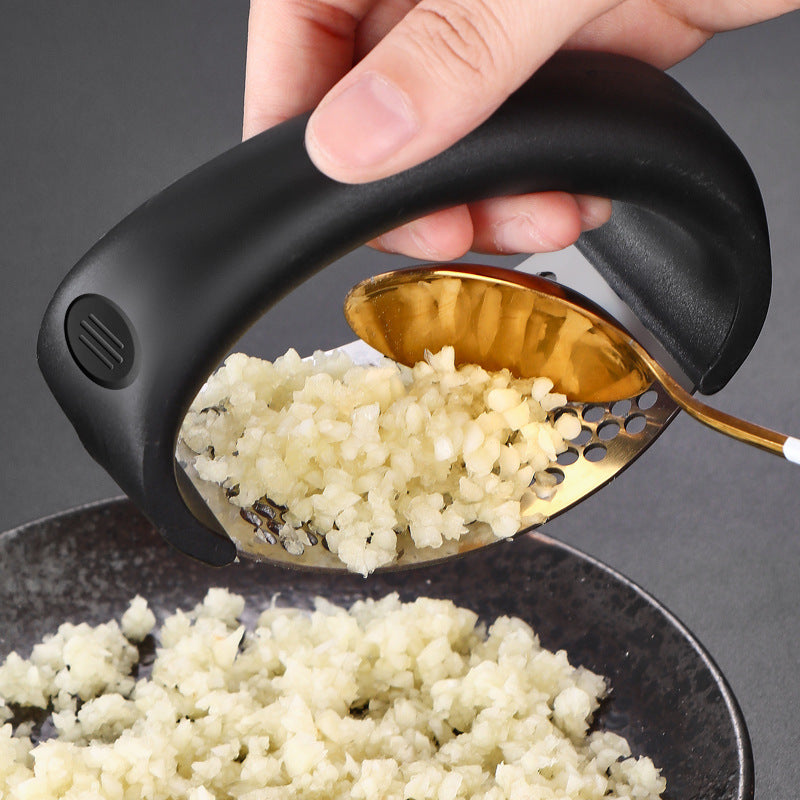 Douyin thickened stainless steel ring garlic press multi-functional garlic peeler garlic press manual garlic press