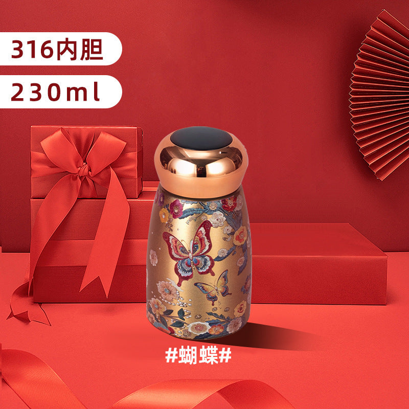 National style mushroom cup little fat stainless steel thermos cup compact mini flap pocket pants cup portable thermos cup wholesale personalized