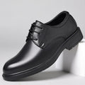 Men's leather dress shoes - business formal, groomsmen, black, versatile, casual, wedding, suit, british style, groom, work shoes
