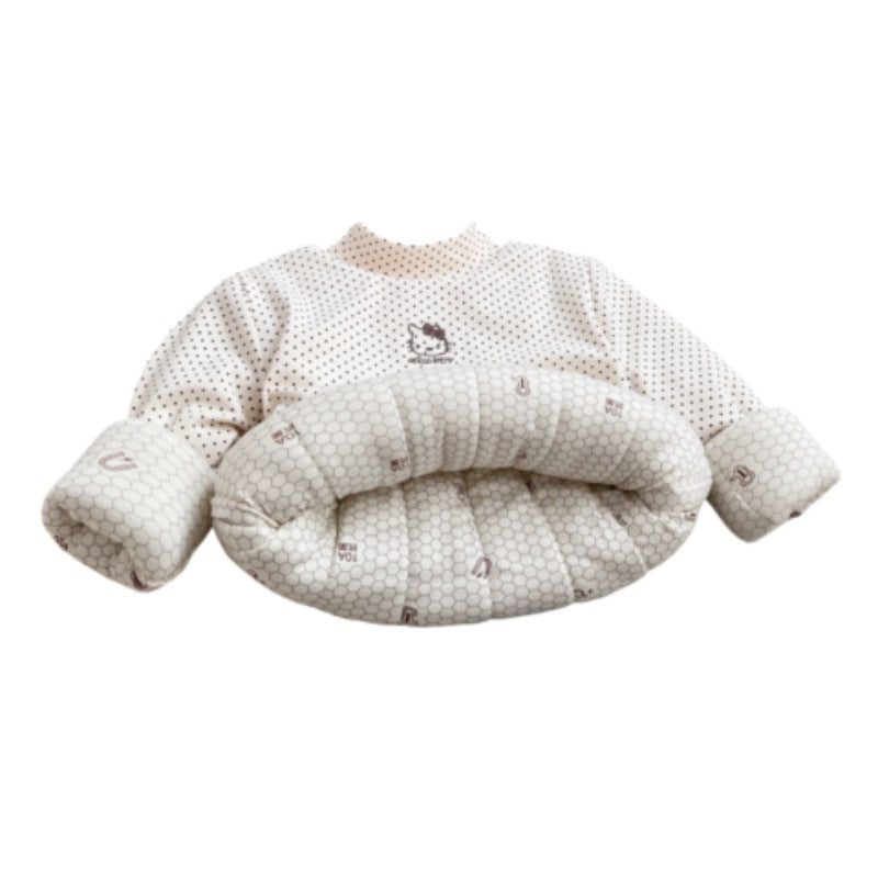 Autumn/winter girls' three-layer quilted padded coat, thickened warm cotton jacket, trendy and stylish top for baby girls, children's clothing, kids' apparel