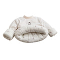 Autumn/winter girls' three-layer quilted padded coat, thickened warm cotton jacket, trendy and stylish top for baby girls, children's clothing, kids' apparel