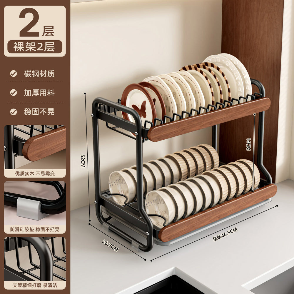Medieval style kitchen stainless steel dish storage rack drain rack countertop multifunctional storage rack dish rack dishes plates cupboard