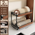 Medieval style kitchen stainless steel dish storage rack drain rack countertop multifunctional storage rack dish rack dishes plates cupboard