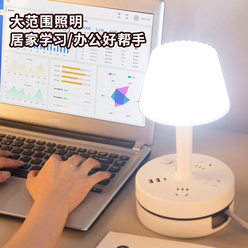 Retractable storage socket with cable power strip Multifunctional USB plug-in board Perforated plug-in board Student dormitory wiring board