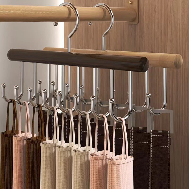 Solid wood clothes hanger intimates vest wooden storage rack tie hanging multi-function hook clothing store clothes drying rack wholesale