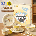 Shaun the sheep bowl and plate tableware suitfor home cartoon bowl high-looking ceramic bowl plate soup bowl small rice bowl