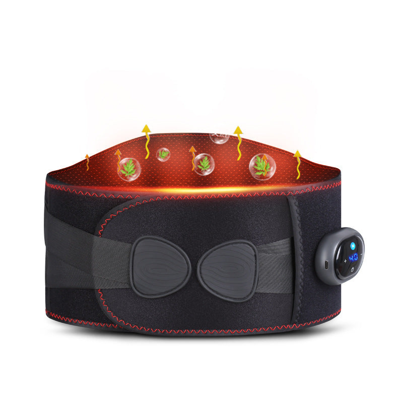 Electric heated massage belt - warming hot compress, uterus warming belt, red light therapy, waist support, heating abdominal massager - cross-border
