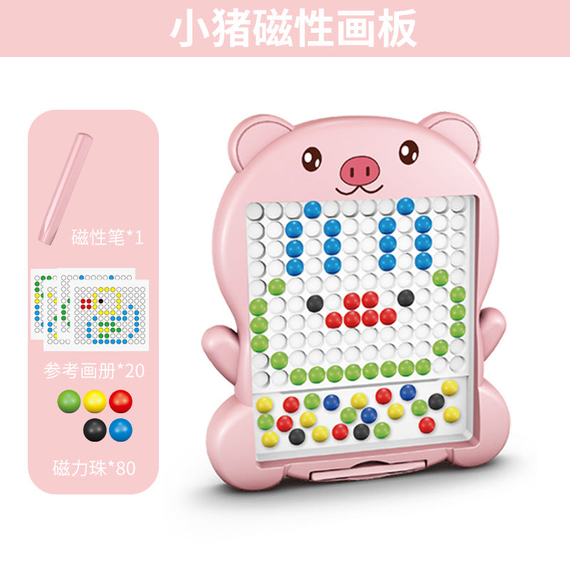 July new product children's magnetic brush drawing board puzzle magnetic ball magnetic bean puzzle magnetic drawing board 61 toy