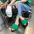 High-end and stylish summer slippers, 's hottest new arrival! featuring a chic, chanel-inspired "bread" design with a chunky platform sole. perfect platform sandals for women this summer