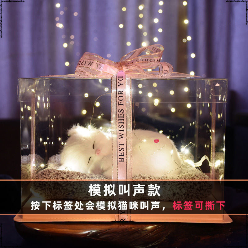 Birthday gifts for girls on Children's Day, children's girlfriends, girlfriends, simulated cats to accompany dolls 61 gift boxes