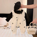 Fall and winter baby onesie overalls k-style baby style lace suit style baby heattechtwo-piece set trendy