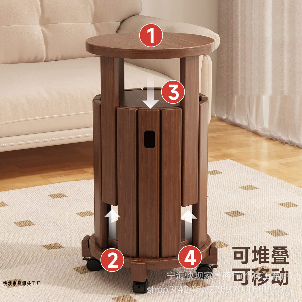 Solid wood stool for home stackable bench combination high round stool stacking stool restaurant stacking guest spare stool