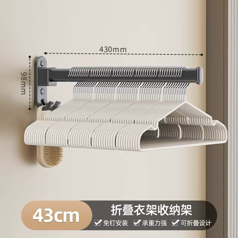 Clothes hanger storage handy gadget punch-free balcony wall-mounted for home clothes drying rack foldable storage rack multi-functional storage rack