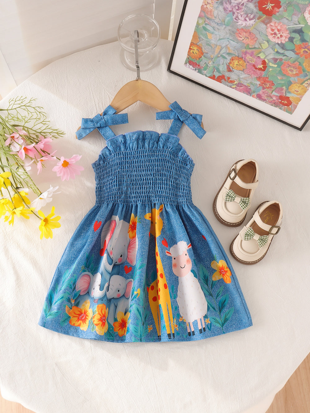 Kids clothing i  fashion children's clothing new arrival children's suspender blue dress