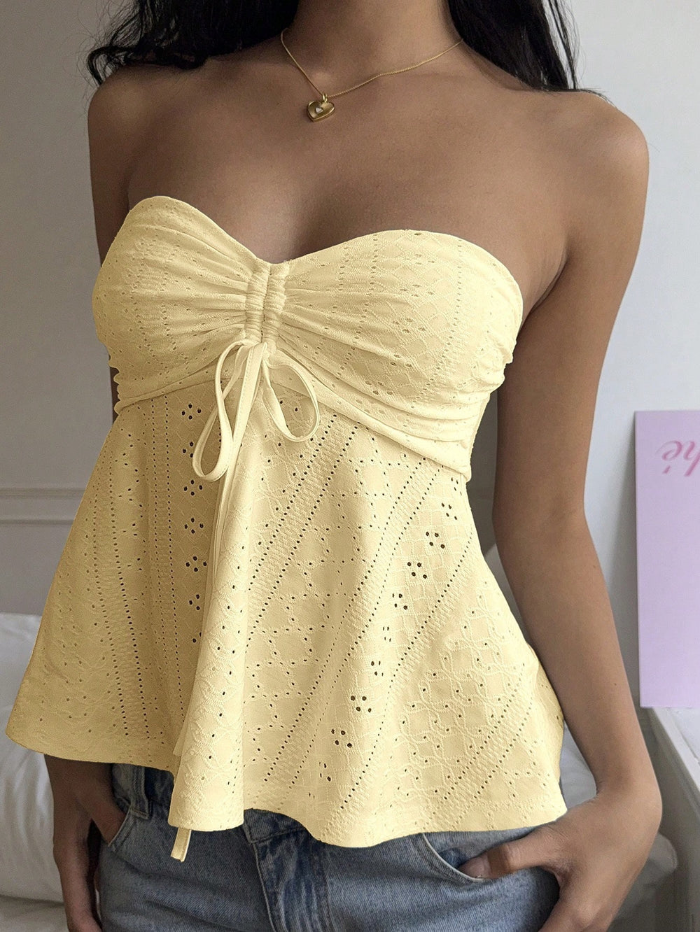 summer new arrival:  cross-border women's fashion - high-end sweet & spicy bandeau tank top, slim-fit sleeveless top