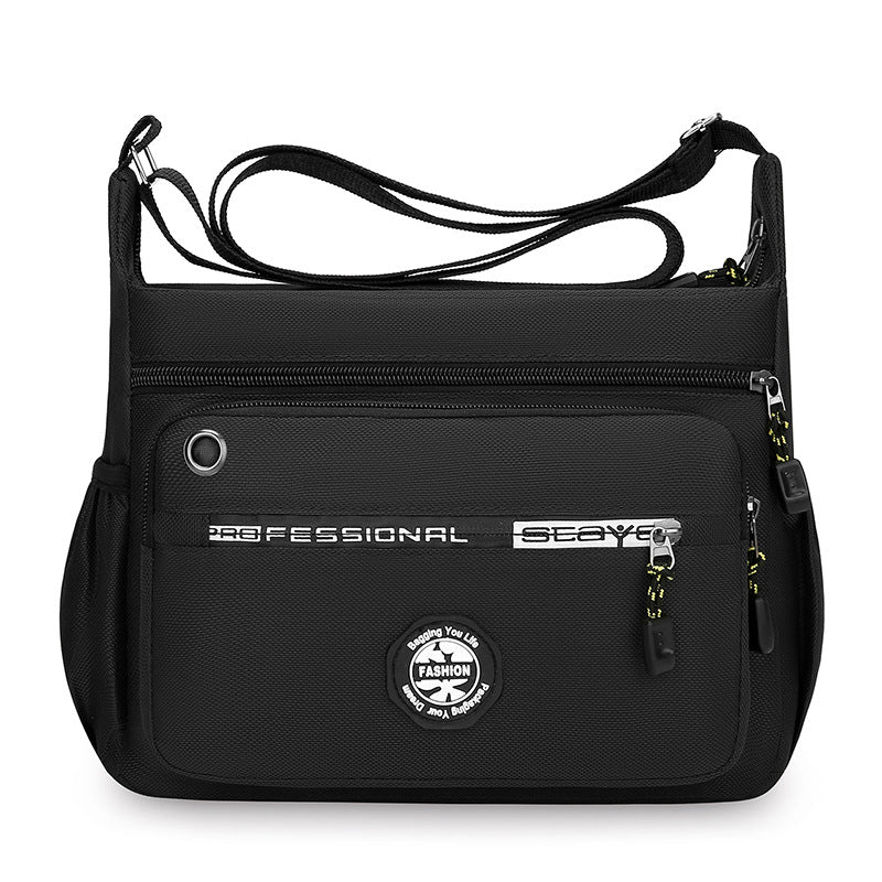 Cross-border multi-layer men's messenger bag 2025 new trend casual shoulder bag large-capacity work commuter storage bag