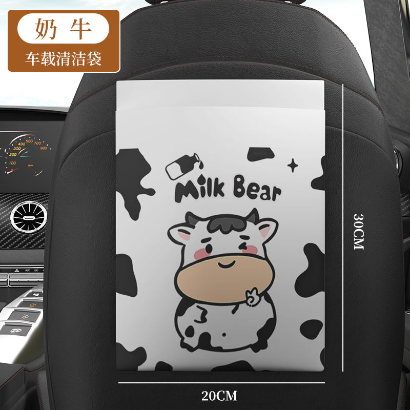Adhesive trash bags - cartoon design, creative car & vehicle storage, cleaning bags, thickened & stickable for student dorm desks