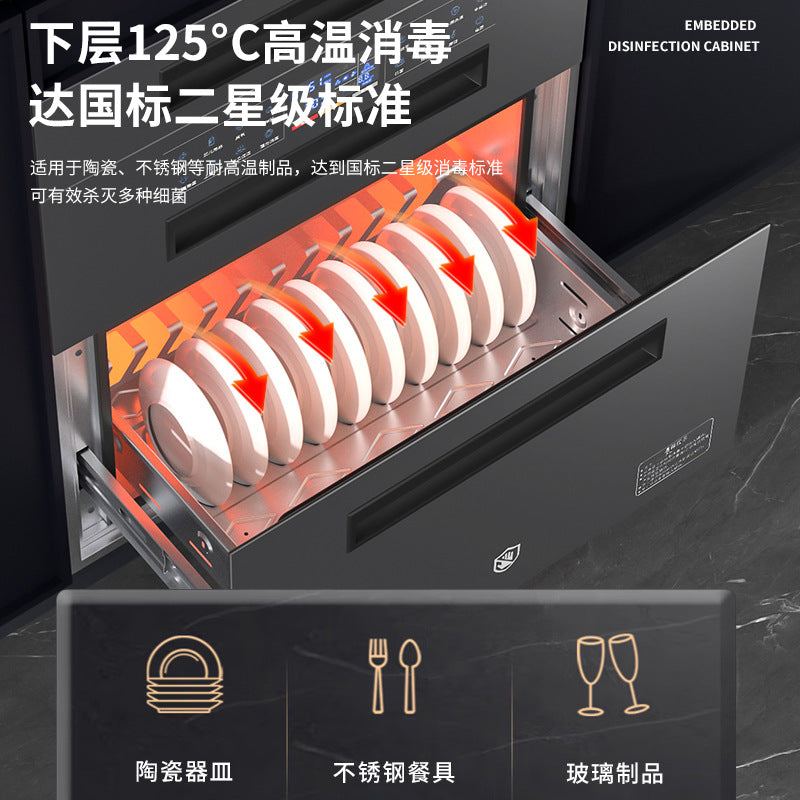 Wholesale large capacity disinfection cabinet built-in for homesmall 120l three-layer kitchen tableware chopsticks disinfection cabinet