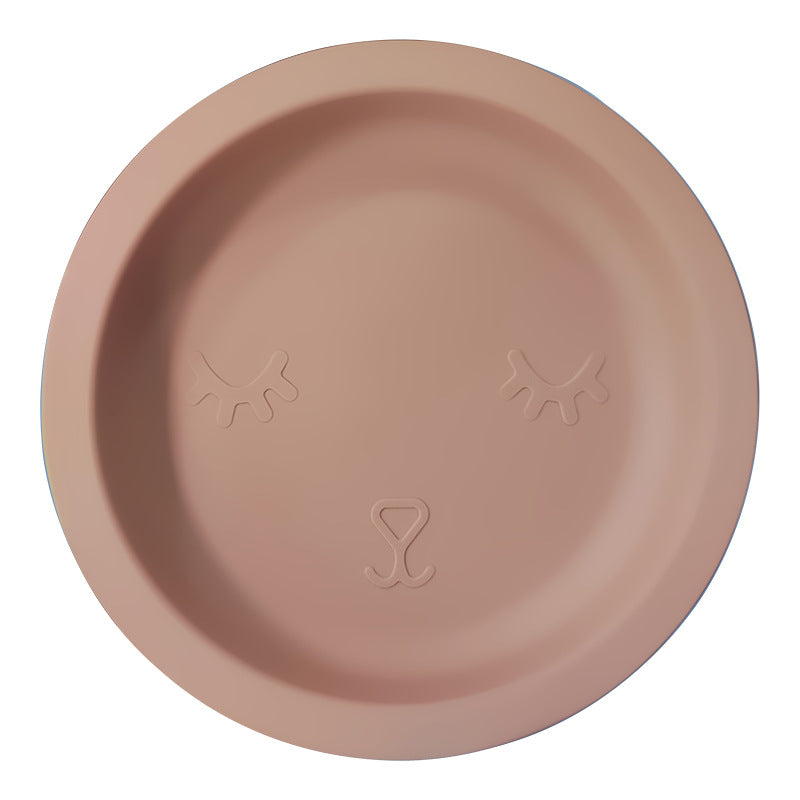 Children's silicone plate with lid disc baby complementary food feeding tray baby special children's tableware set wholesale