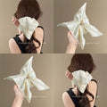 Camellia pear white satin square scarf hair tie low ponytail ball hair accessories hair curler spring hair tie handmade camellia