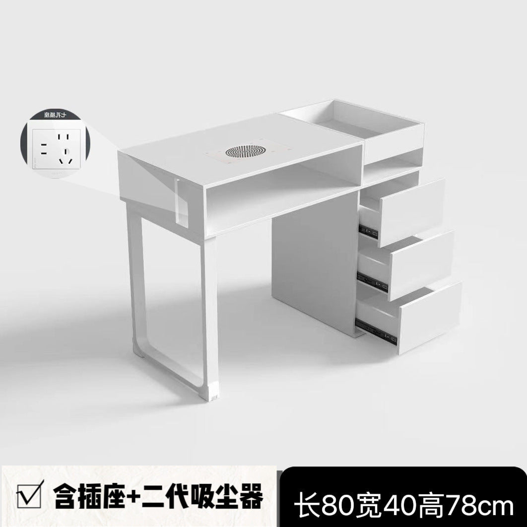 Cream style manicure table and chair set Japanese single double multi-function with vacuum manicure table light luxury Internet celebrity manicure table