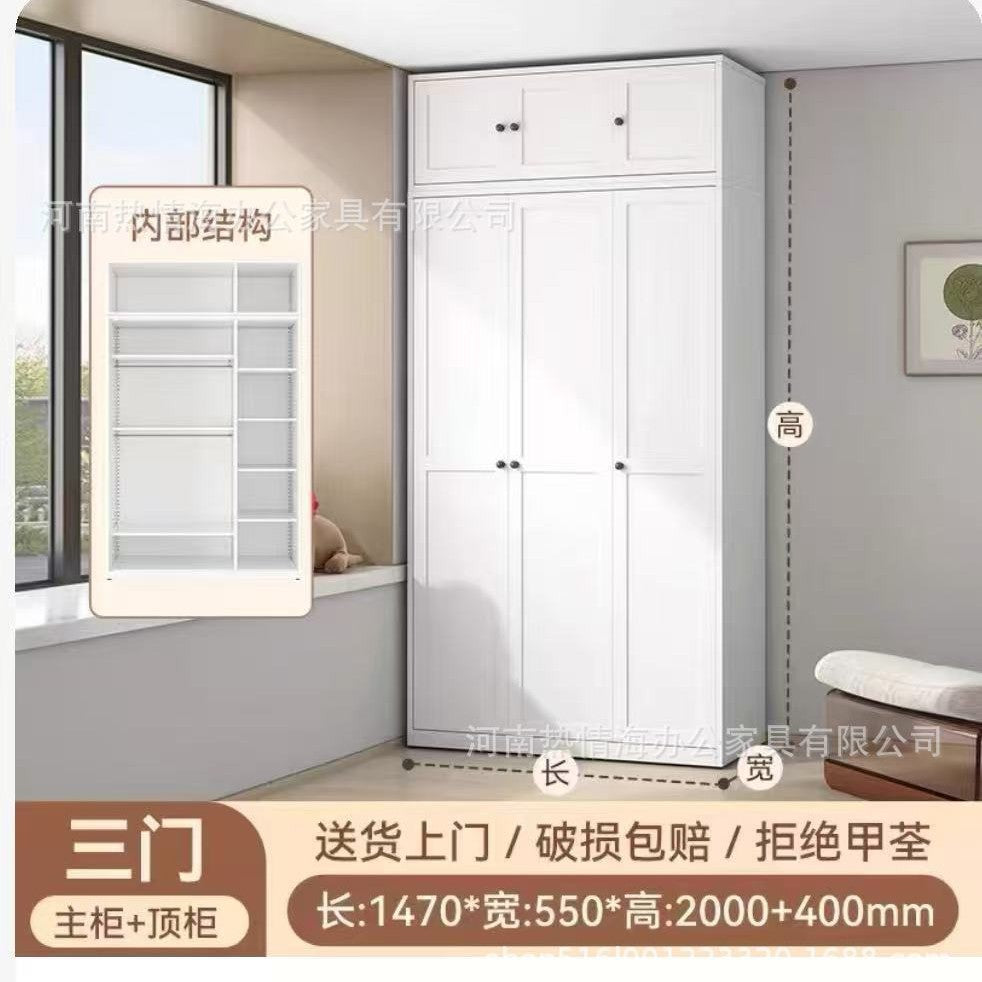 Steel wardrobe formaldehyde-free household bedroom small apartment large wardrobe metal iron storage cabinet