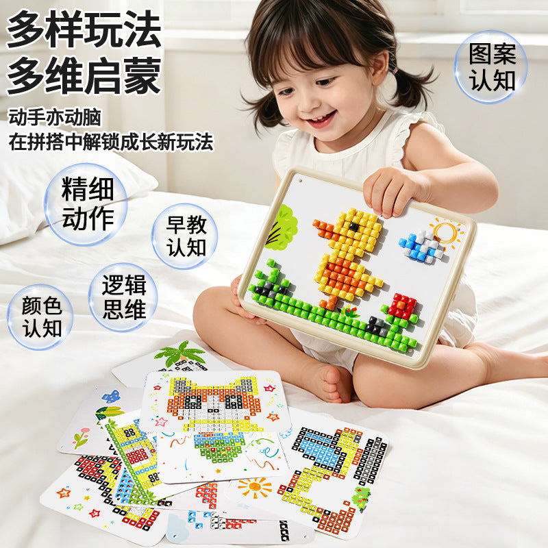 3d mushroom peg puzzle diy craft kit - complete set of materials and tools - birthday gift