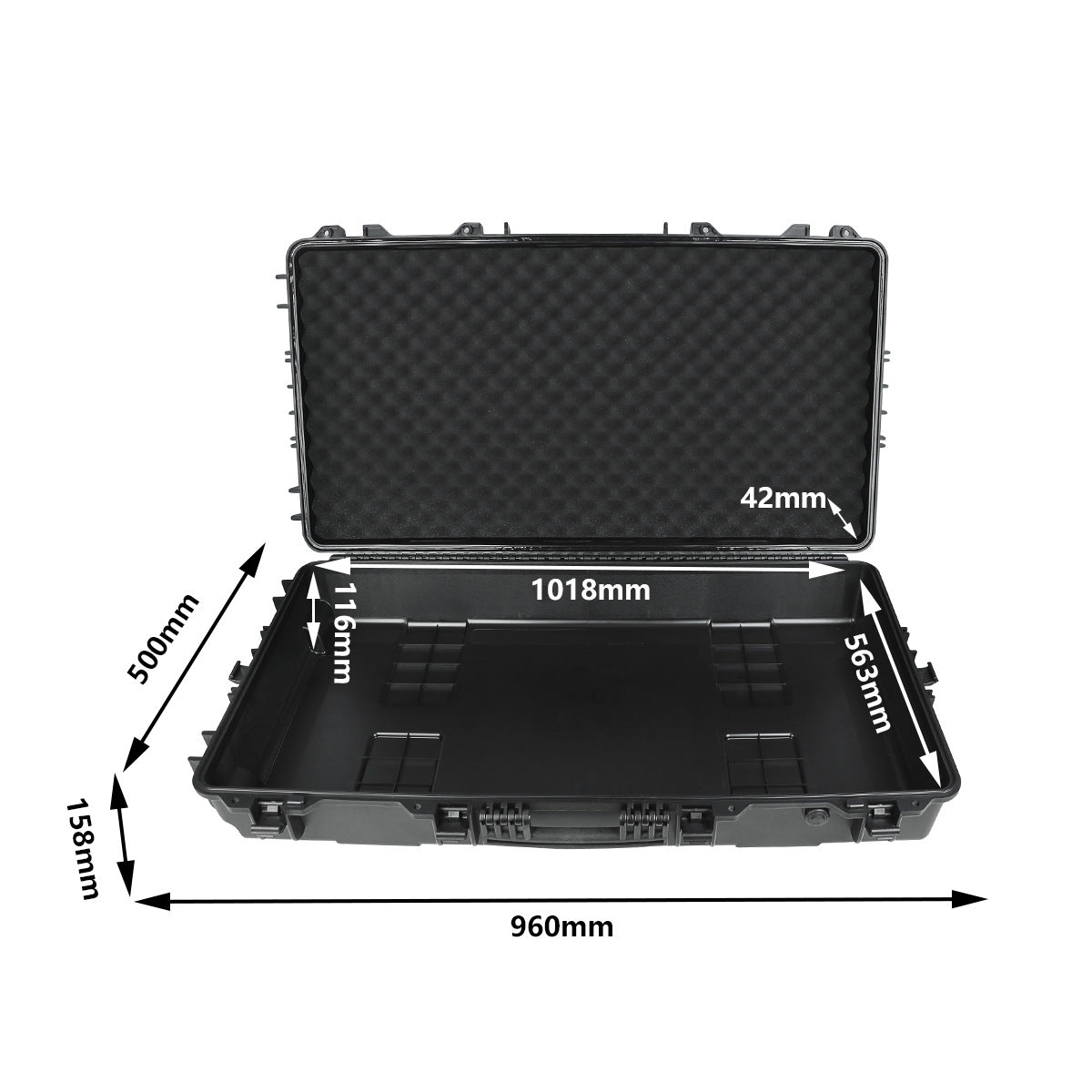 Off-road roof protective case Long plastic portable tool case Fishing rod storage case Large equipment Instrument waterproof case