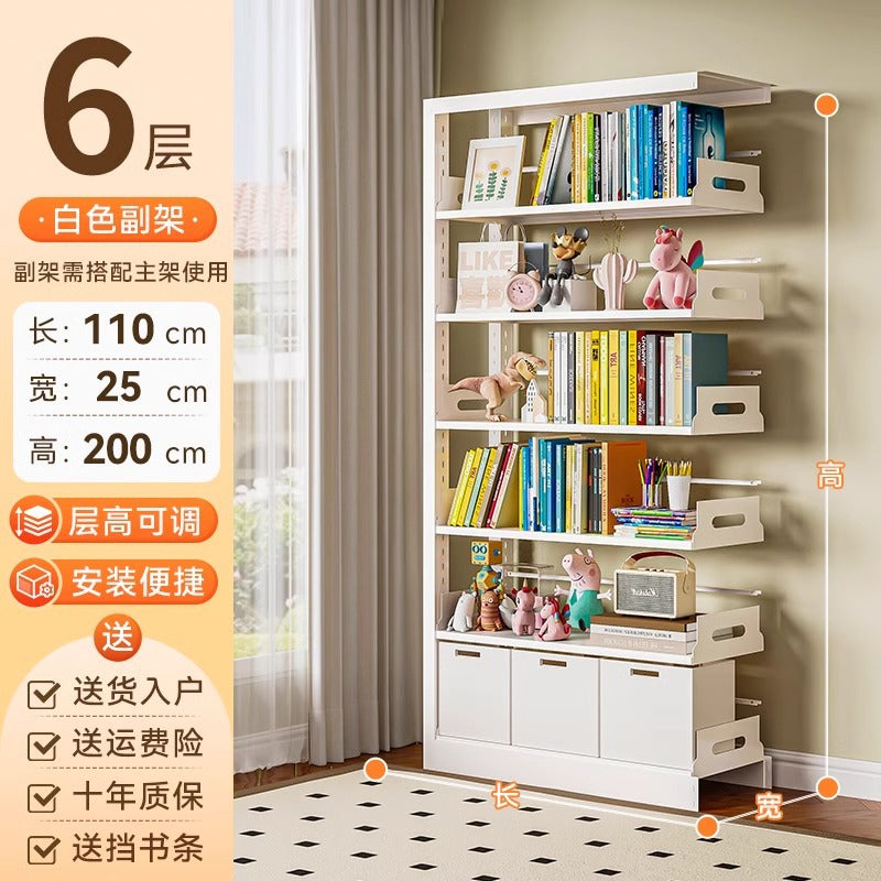 25cm steel library bookshelf - home floor-standing bookcase, kids' bookshelf, living room picture book display, simple iron art storage rack