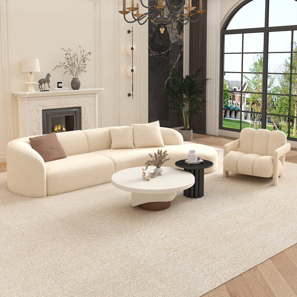 French cream style casual sofa designer cashmere living room lazy sofa chair hotel b&b hotel coffee table