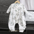 Baby clothes summer thin baby onesie three-quarter sleeve pajamas pure cotton air-conditioning suit split-leg sleeping bag