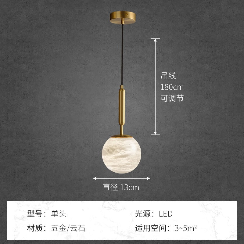 Postmodern casual creative marble bedroom bedside small chandelier bar designer hanging wire restaurant hanging wire small chandelier