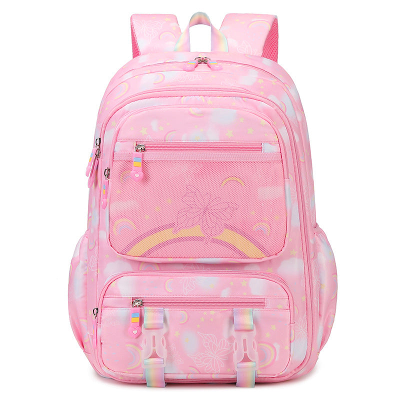 New rainbow minimalist refrigerator door backpack for elementary school students - lightweight schoolbag for girls, grades 1-6