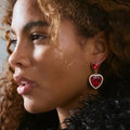 European and american hot-selling fashionable heart earrings - lightweight luxury, high-end, full diamond heart-shaped gemstone sweet and elegant earrings for women
