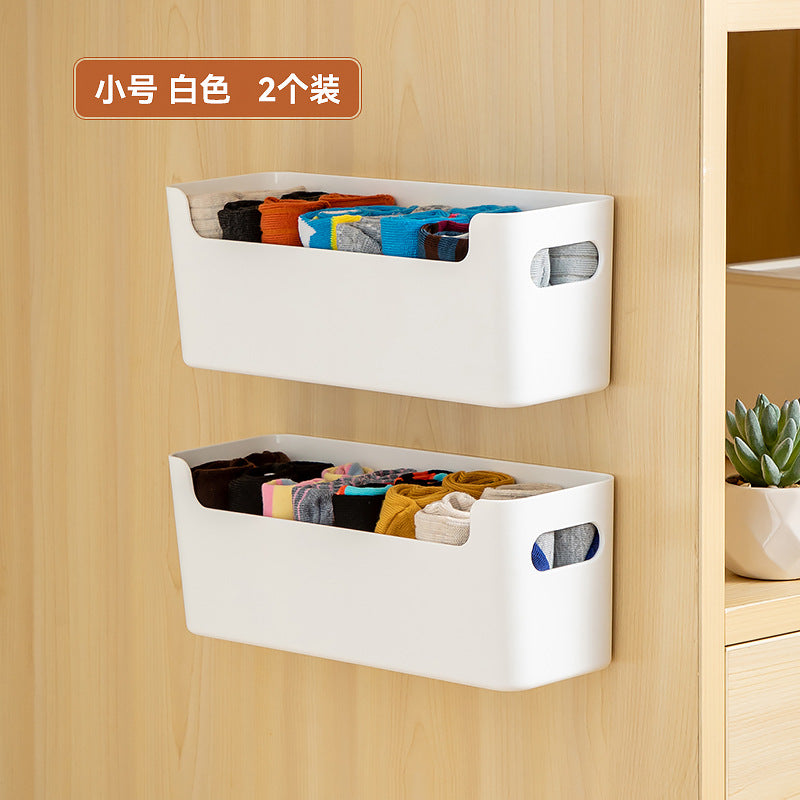 Bathroom wall-mounted underwear storage box Plastic finishing underwear storage box Wall-mounted non-punching socks storage box