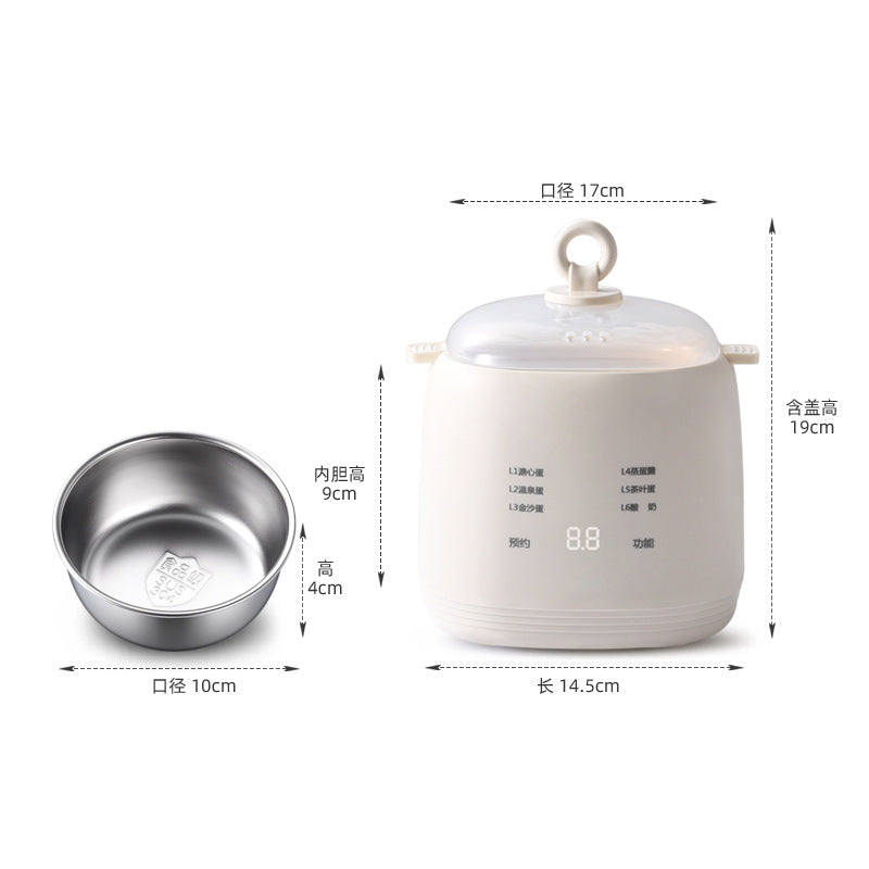 Mini small programmable timed breakfast egg cooker automatic power off fully automatic multifunctional steamed egg maker