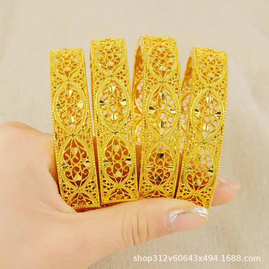 1/2/4pcs middle eastern gold plated bangle arab jewelry wedding bridal jewelry african birthday gift
