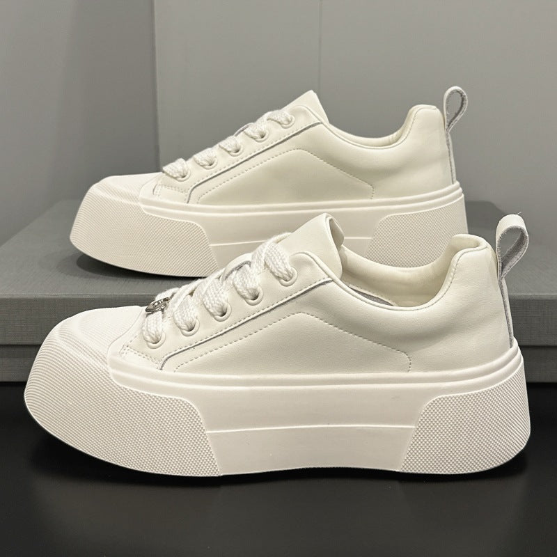 Campus style 2026 spring new arrivaleasiest for matchthick soletrendy casual women's shoesfashionflatstie backwhite shoestrendy