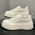 Campus style 2026 spring new arrivaleasiest for matchthick soletrendy casual women's shoesfashionflatstie backwhite shoestrendy