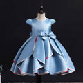 children's clothing, airplane sleeve kids' formal dress, bow-tie princess dress, flower girl birthday dress, baby dress