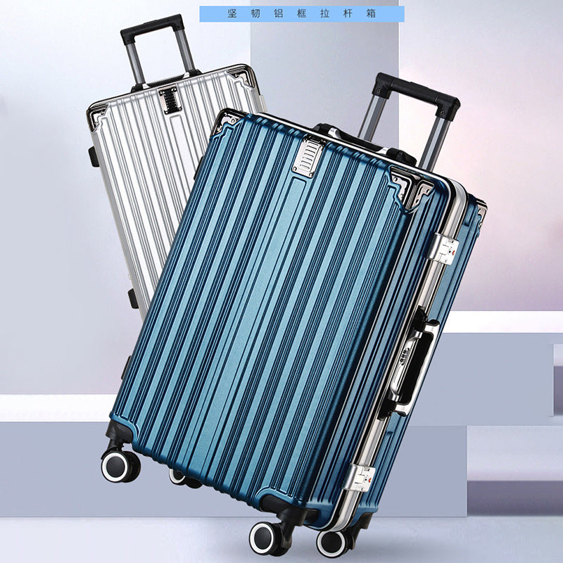 Kangaroo aluminum frame trolley case universal wheel suitcase female 24-inch scratch-proof charging password case boarding case leather case male